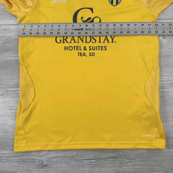 Adidas Sioux Falls Tempo Soccer Club Jersey Mens Medium Yellow Aeroready - Picture 5 of 8